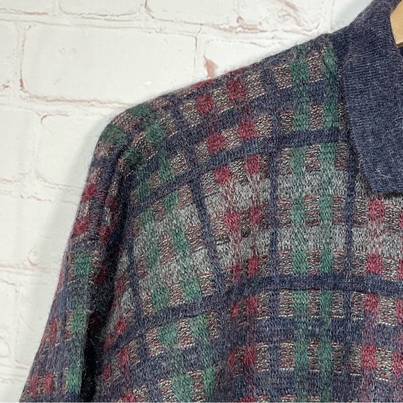 VTG Cortina Italia Sweater Mens Large Multicolor 3 Button Pullover Wool Blend - Picture 7 of 14